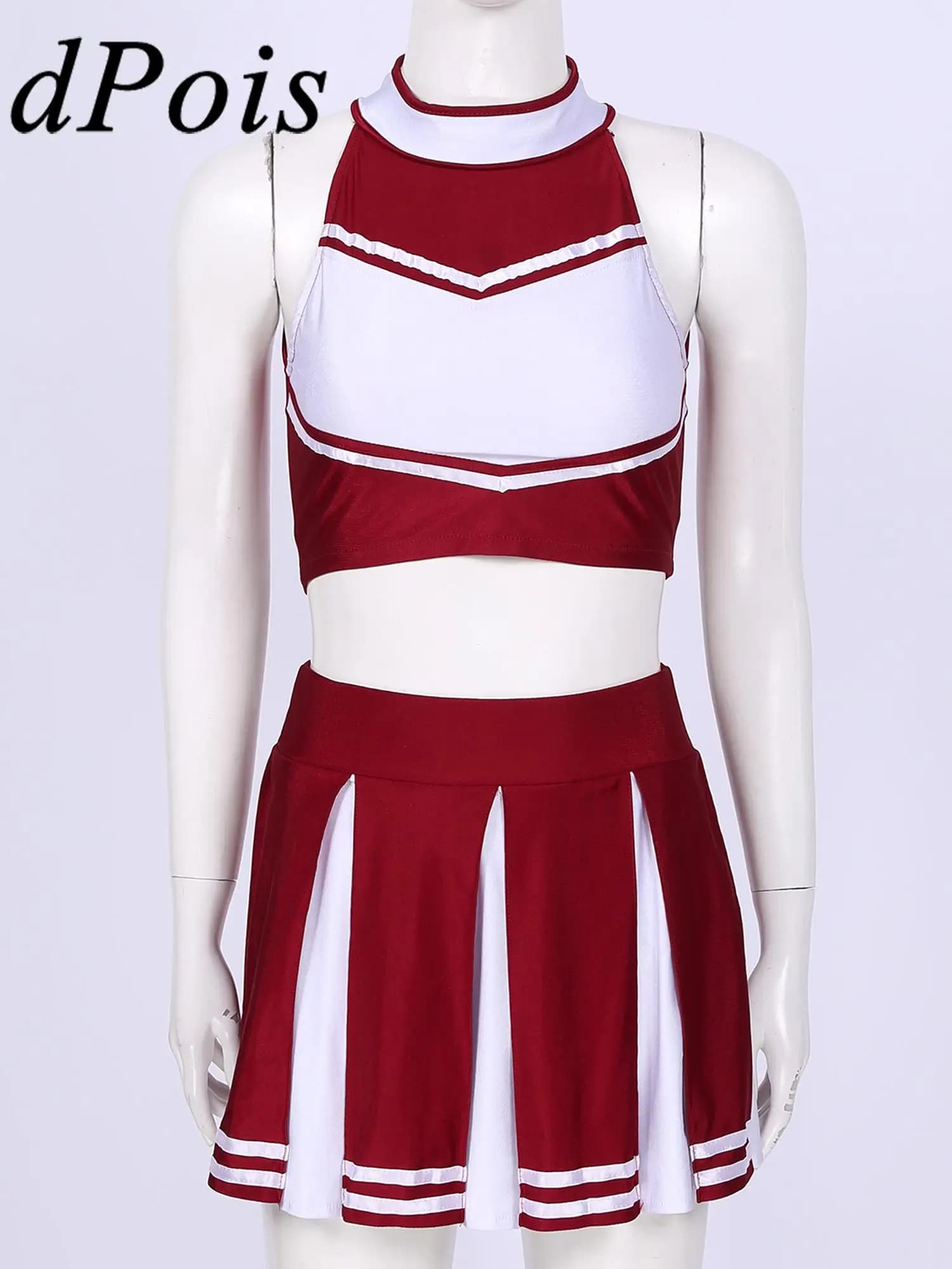 Cheerleader Costume for Women, Top and Plissette skirt, Cheerleading Team Uniform, Cheerleader Outfit for School and Cosplay