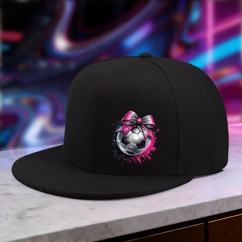 1pc Adjustable Hip-Hop Cap with Football Print Pattern, Men And Women'S Outdoor Sports Style, Ideal Gift for Festive Celebration