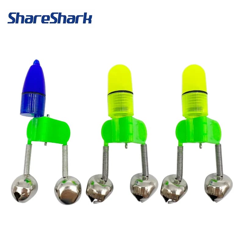 ShareShark 6 Pezzi/Sacchetto Campanelli Luminosi per Pesca, Allarme Doppio Anello per Morsi di Pesce, Adatti per la Pesca Notturna