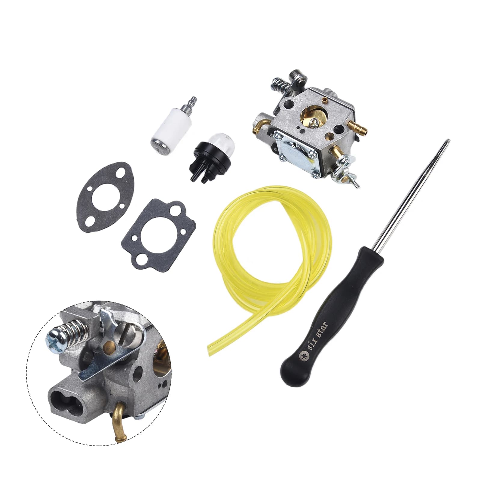 Complete kit for carburetor 584901401 for decelers, including fuel tube and gasket set for easy installation