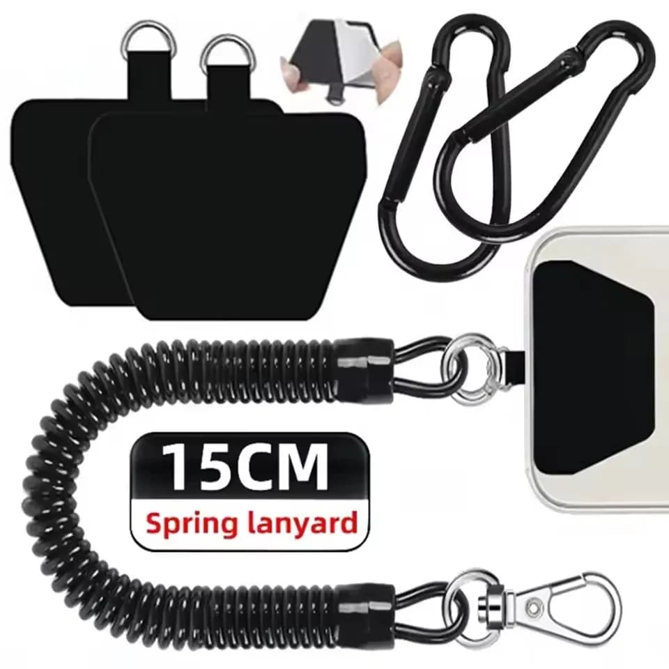 Anti-drop Anti-lost Telescopic Spring Phone Lanyard with Buckle for Bag Key Keychain Portable Elastic Lanyard for Samsung IPhone