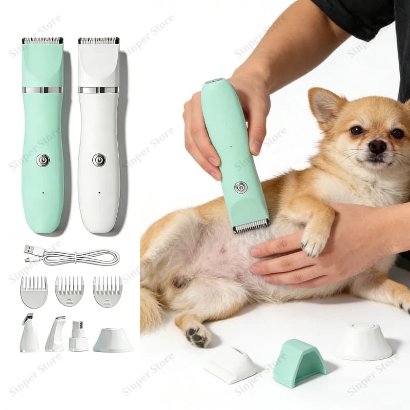 Tosatrice per Cani Silenziosa, Kit di Toelettatura con Rasoio Ricaricabile Senza Fili Elettrico per Cani, Gatti e Altri Animali Domestici