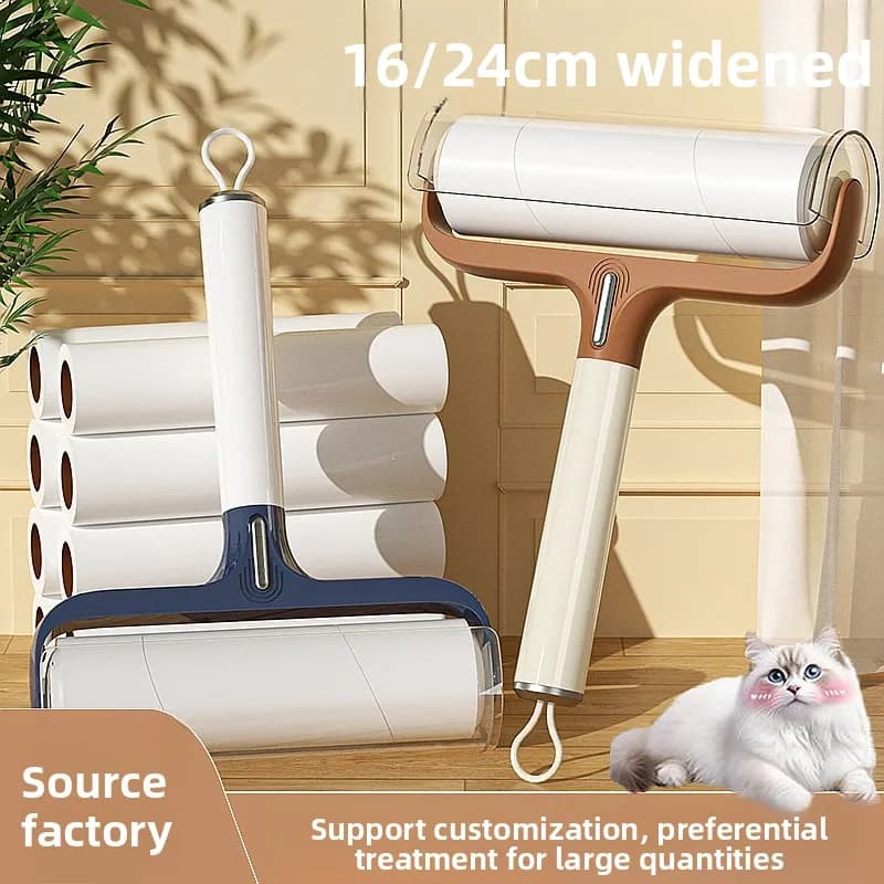 Lint Roller for Pet Hair, Extra Wide Adhesive Roller for Clothes and Furniture, 60 Sheets