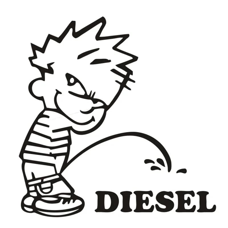 Adesivi per auto Divertenti bambini Plus Adesivi in vinile diesel Paraurti per auto Corpo Lunotto posteriore Tappo serbatoio carburante Decalcomanie decorative Impermeabili, 15 cm