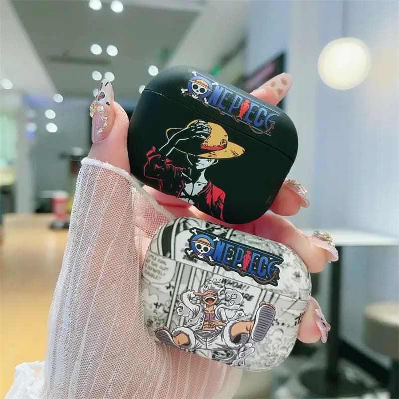 One Piece Anime Earphone Case for Apple Airpods 3 2 1 Headphone Headset Protective Soft Shell Cover Toys for Children Adult Gift