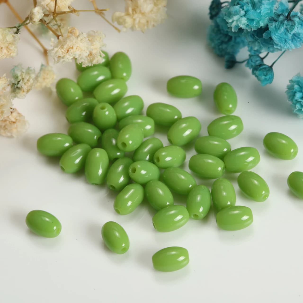 200-1600pcs 4x6mm Olive Green Oval Rice Glass Loose Beads For DIY Handcraft Bracelet Necklace Earring Jewelry Making Supplies