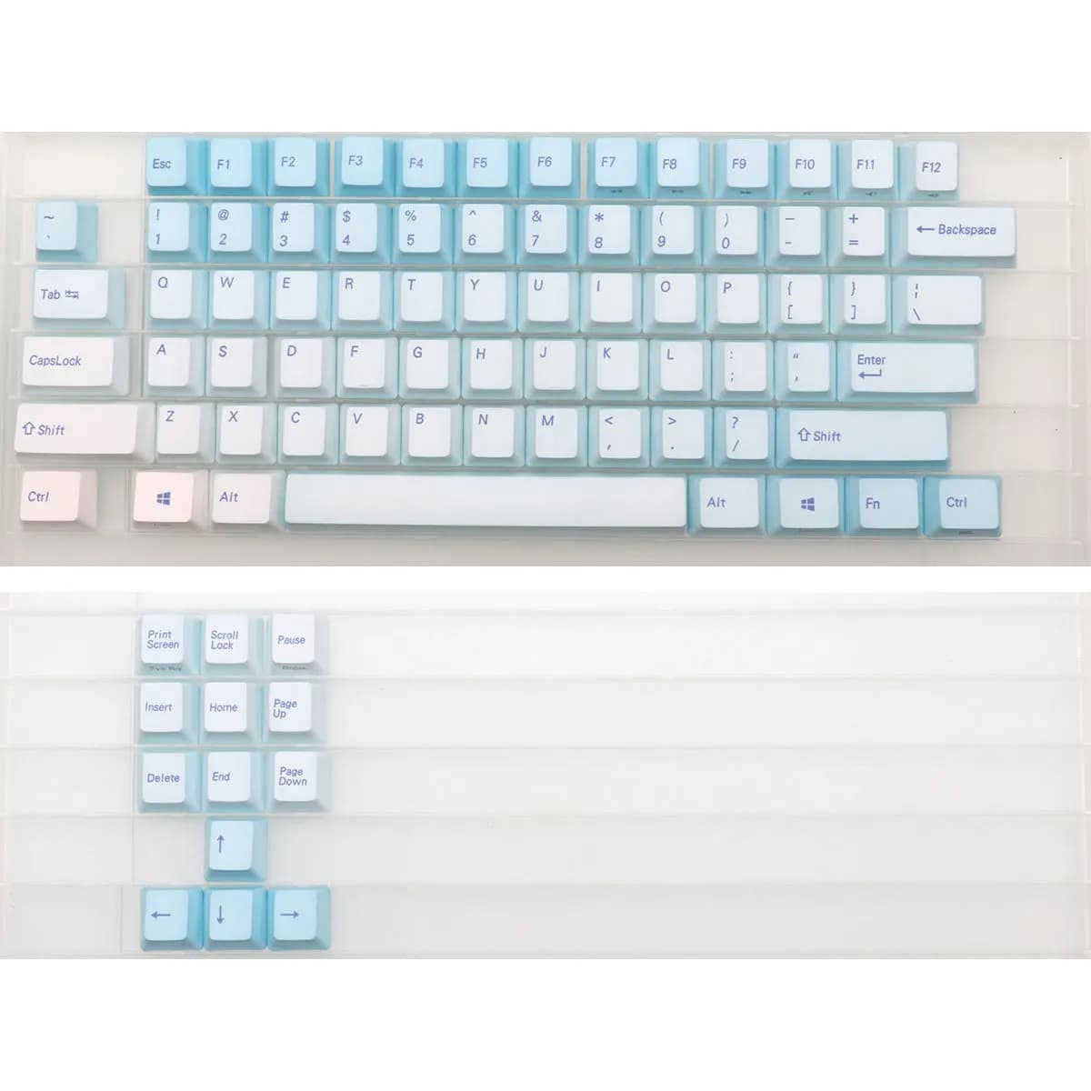 87 tasti Frost Blue Keycaps Cherry Profile PBT Dye-Sub Keycap per tastiera meccanica da gioco Mx Switch