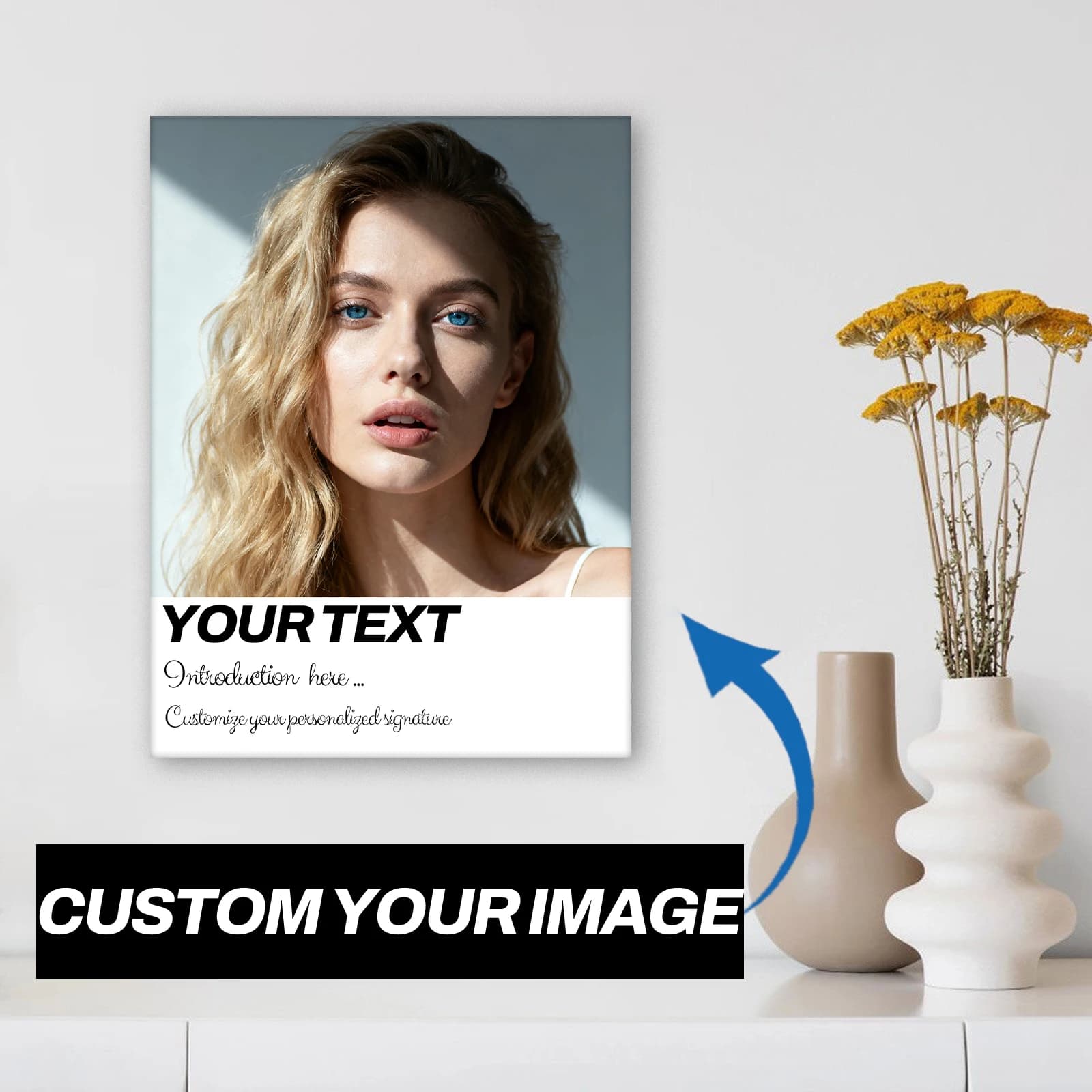 Tela per pittura personalizzata (nessun cornici solo dipinti) Personalizza la tua immagine Foto di poster da parete personalizzate per regali di decorazioni per la casa