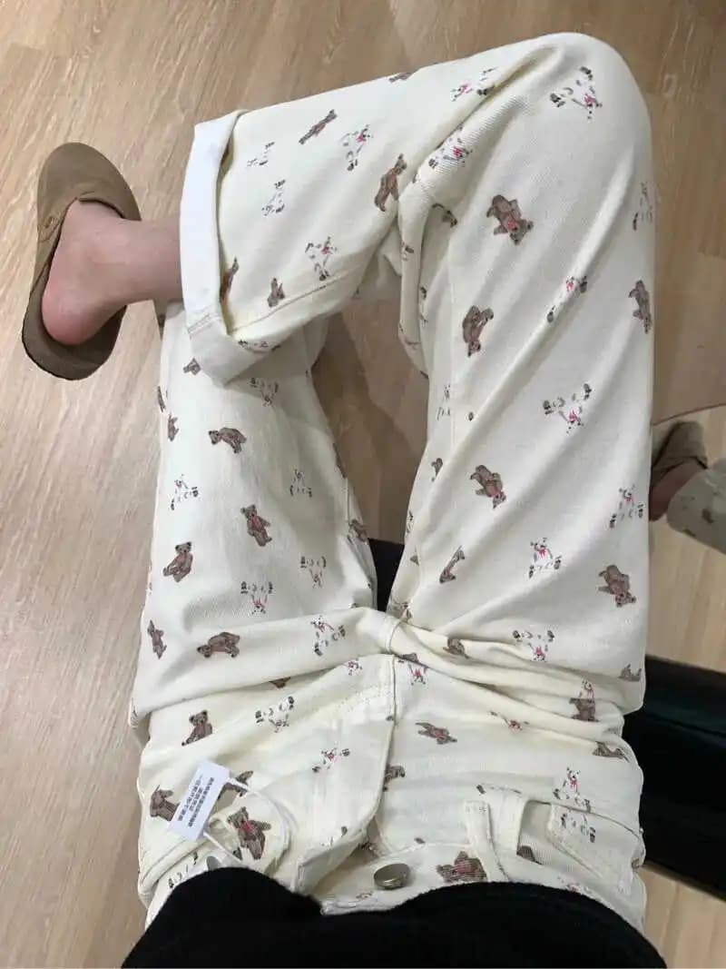 Women's Low Life Jeans Carrying Pockets Central Style Multi Pockets Utility Workwear Military camouflage pants Women's Denim pants