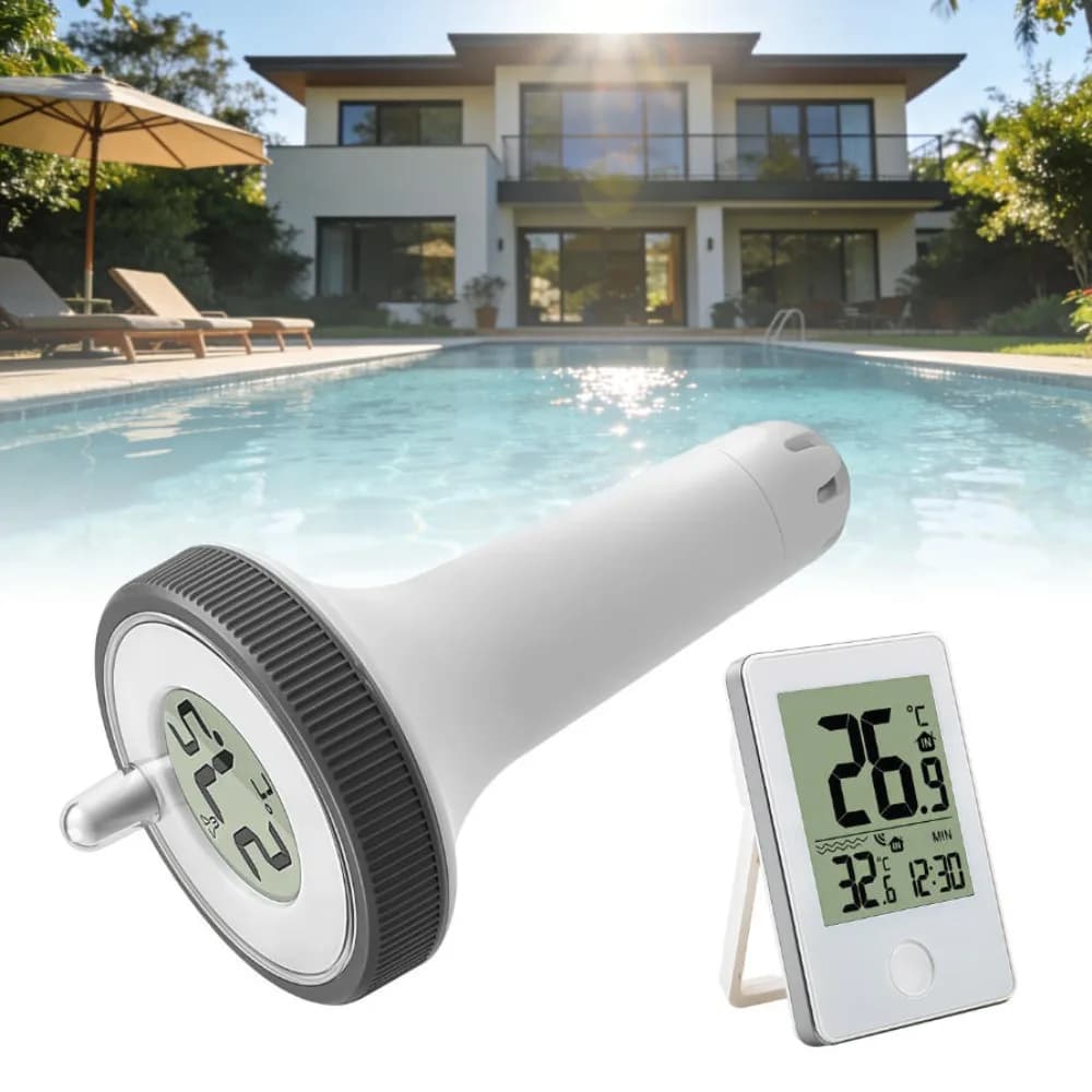 Wireless Thermometer for Pool with LCD Display 0.1 °C Digital Thermometer Floating Pool Precision Waterproof