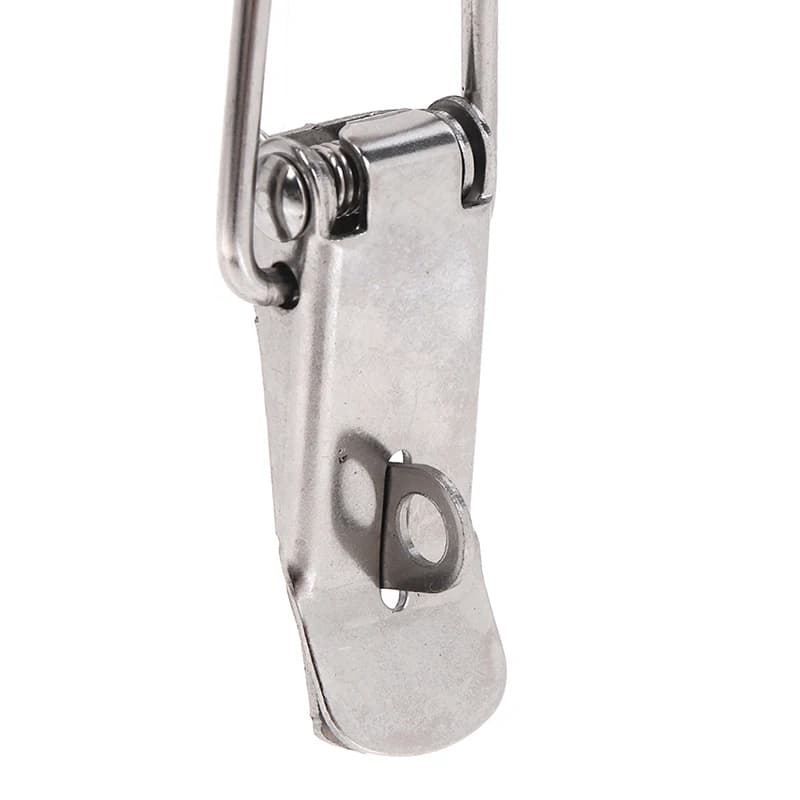 Silver Hasp Latch Catch Clasp, 90 Degrees Duck-mouth Buckle Spring Loaded Draw Hook Lock Iron Toggle Latch Clamp Clip