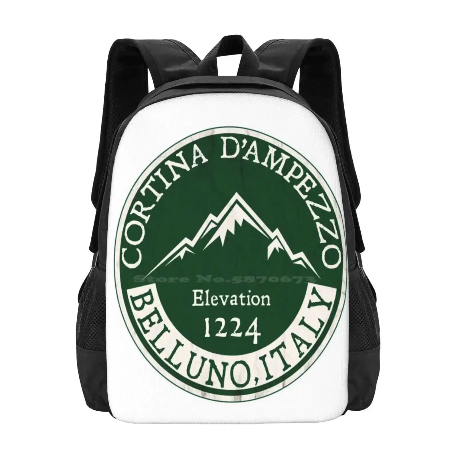 Cortina D'ampezzo Sci Italia Dolomite Mountains Dolomiti Belluno 3 Borse da scuola Zaino per laptop da viaggio Cortina Dampezzo Sci