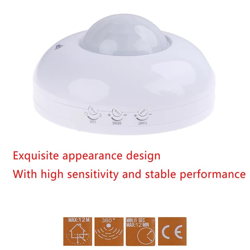 Interruttore della luce del rilevatore del sensore di movimento di occupazione del soffitto PIR a montaggio superficiale a 360 °