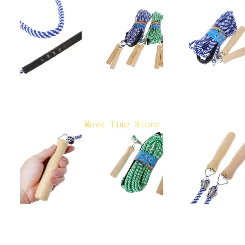 92ME 1pc Skipping Rope with Wooden Handle, Multiplayer Team Jumping Rope for Outdoor