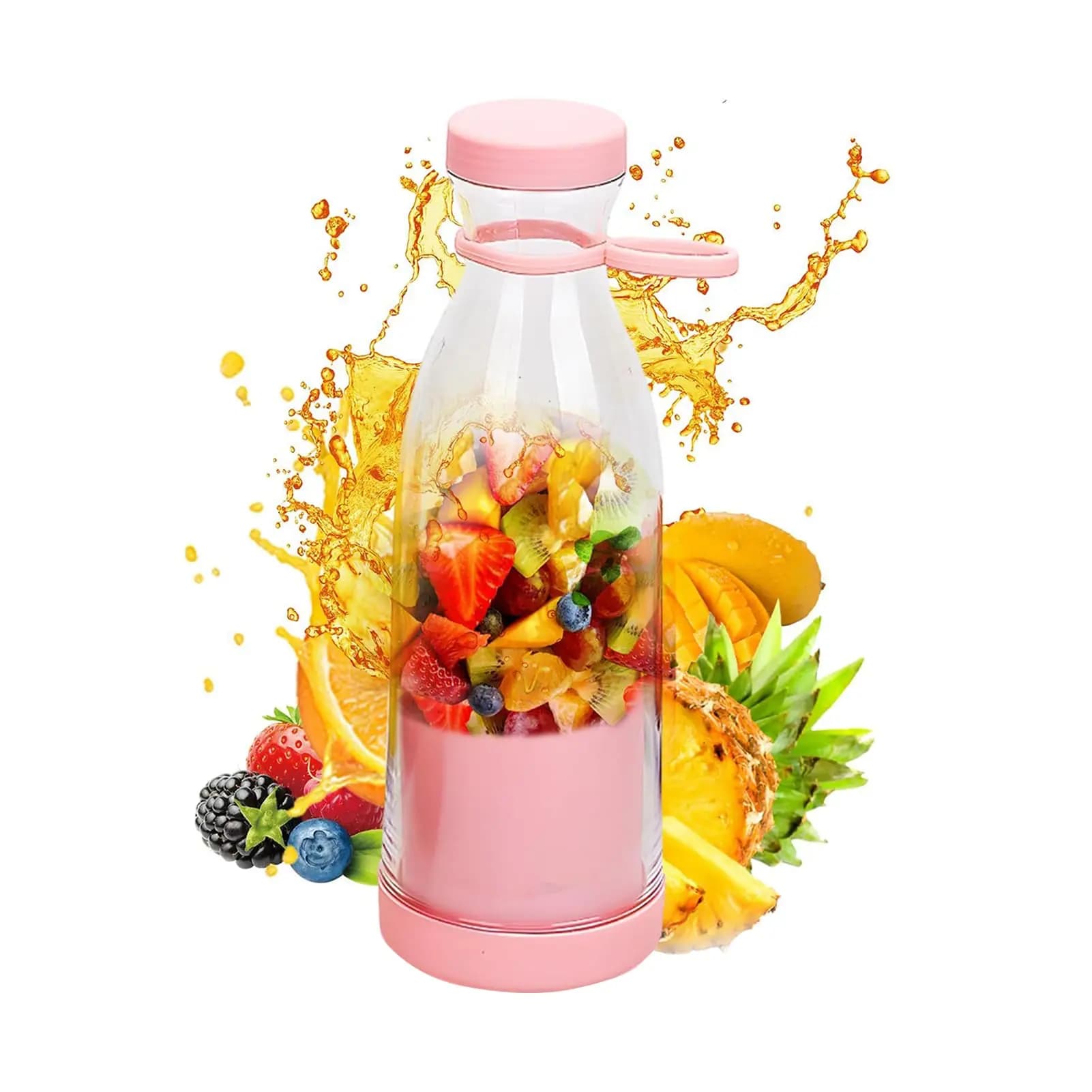 GMOX Portable Blender, Portable Cordless Juicer Fruit Juicers for Smoothies Bottle, 420ml Smoothie Blenders