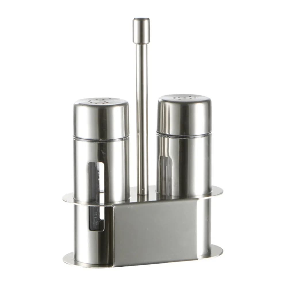Set di Barattoli per Spezie in Acciaio Inox con Finestra Trasparente, Contenitori Ermetici per Organizzazione Cucina, Sale e Pepe