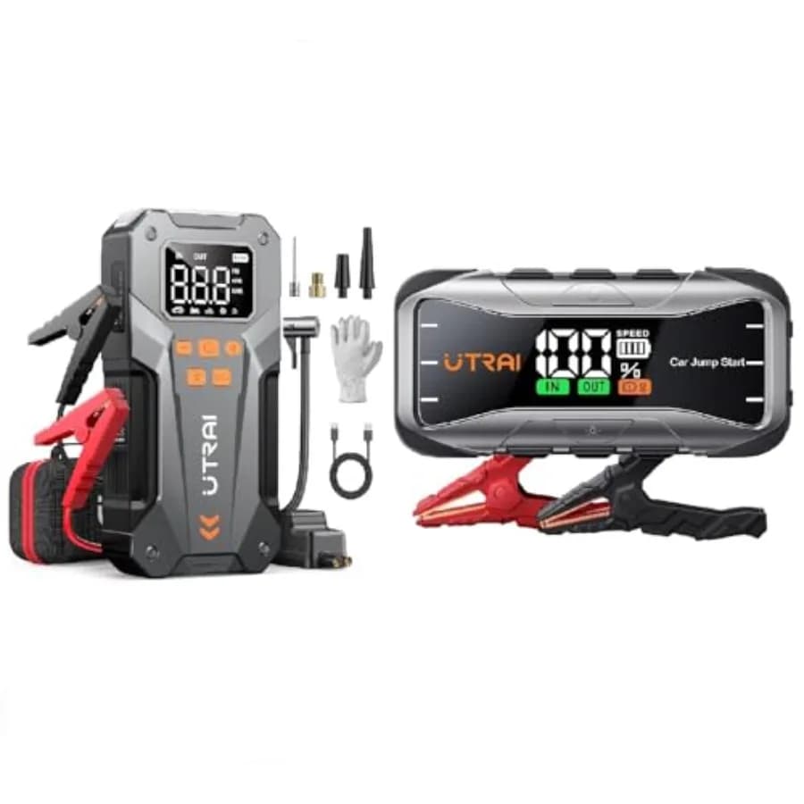Avviatore di Emergenza 5000A 150PSI con Compressore d'Aria + Batteria da 27000mAh, Avviatore Portatile