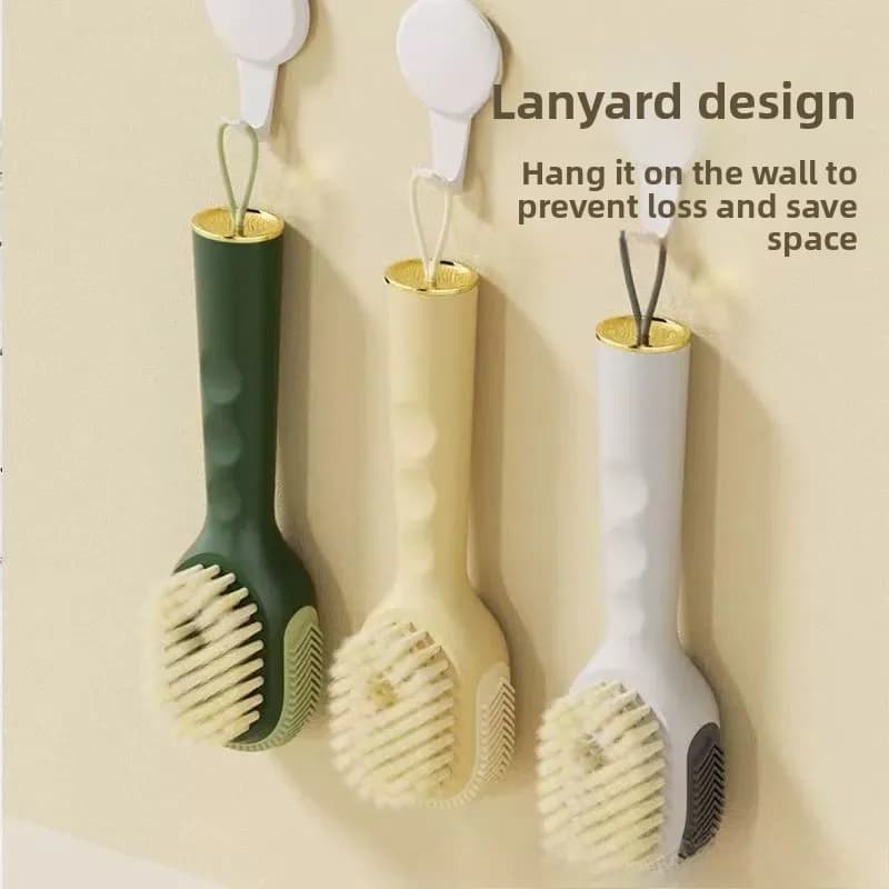 "Multi-Functional Liquid Dispensing Shoe Brush – Soft Bristle Cleaning Tool for Shoes, Sneakers & Laundry (Home Use)"
