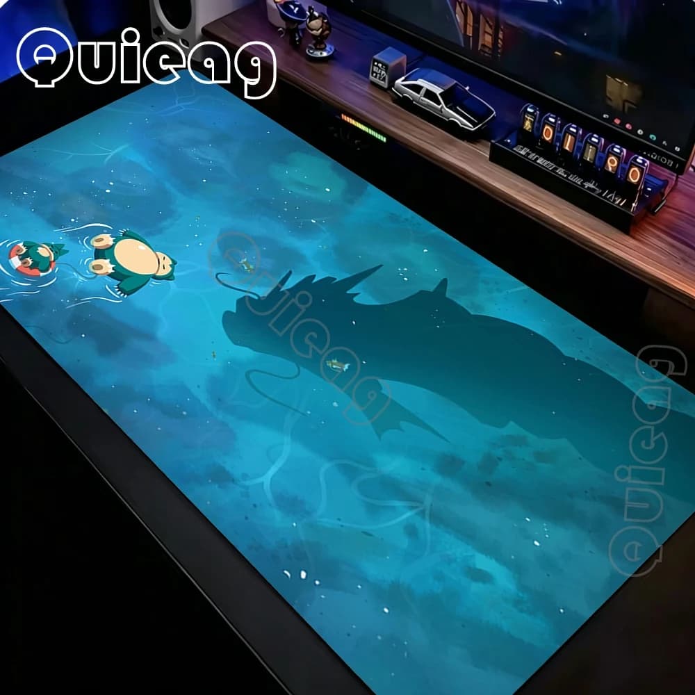 Pokemon Desktop Mouse Mat Carpet Natural Rubber Mousepad Anime Cute Gaming Mouse Pad PC Gamer Cabiner Keyboard Rug 90x40cm