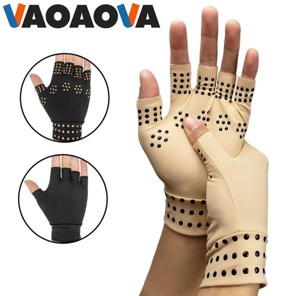 1 pair of wrist support gloves for women and men, fashionable massage gloves with product application, half finger gloves for cycling, climbing, fitness and sports