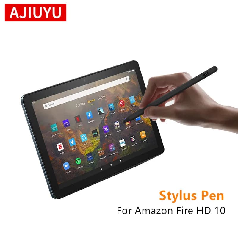 AJIUYU Penna stilo per Amazon Fire HD 10 pollici Plus 8 7 Max 11 Tablet Touch Screen Smart Pen Matita Custodia da disegno sottile