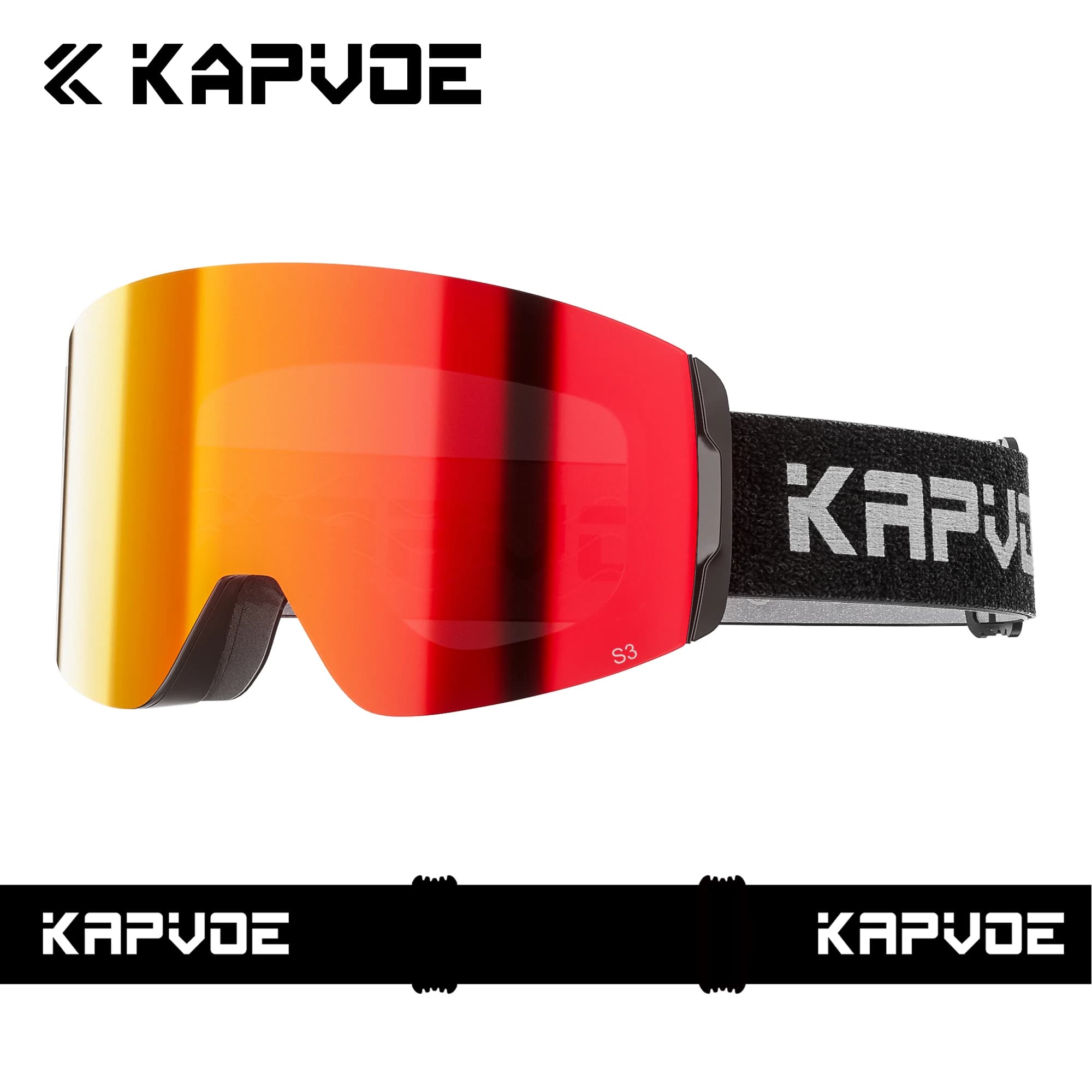 Maschera da Sci Kapvoe Antiappannamento per Uomo e Donna, Kit Occhiali Cilindrici UV400, Occhiali da Neve, Occhiali da Sole Invernali per Motoslitta