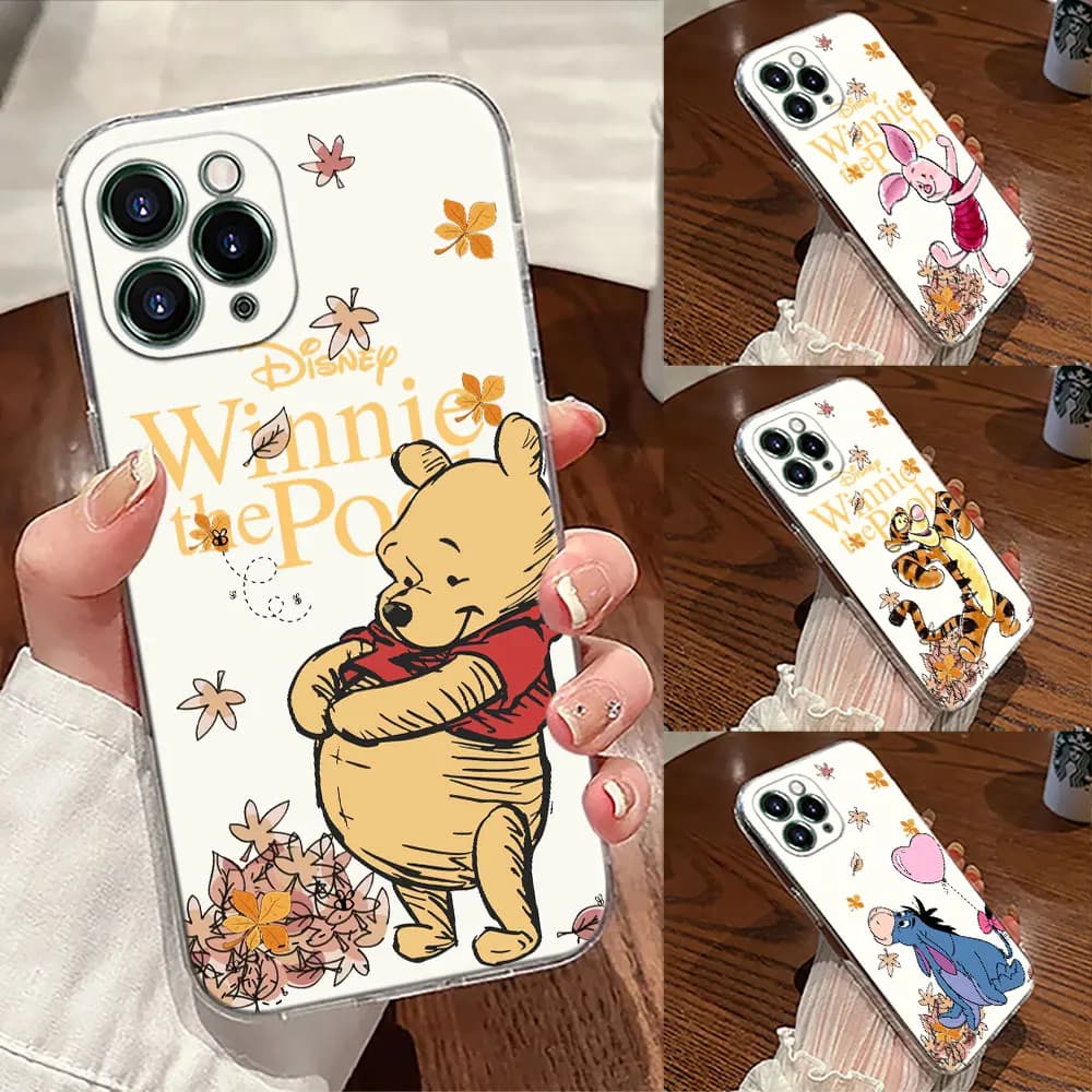 Cover Morbida Trasparente Disney Winnie The Pooh per iPhone 17 Pro Max 17E 11 12 13 14 15 16 Pro Max Plus 17 Air 16E 7 X