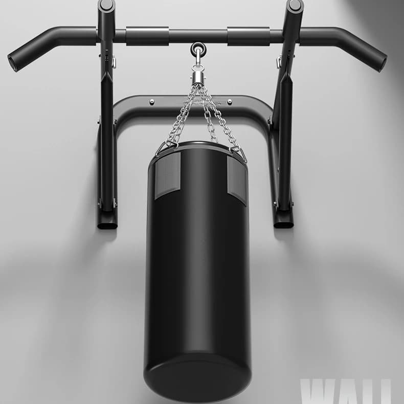 Steel Wall Traction Station with Multi-Grip Handles and Hook