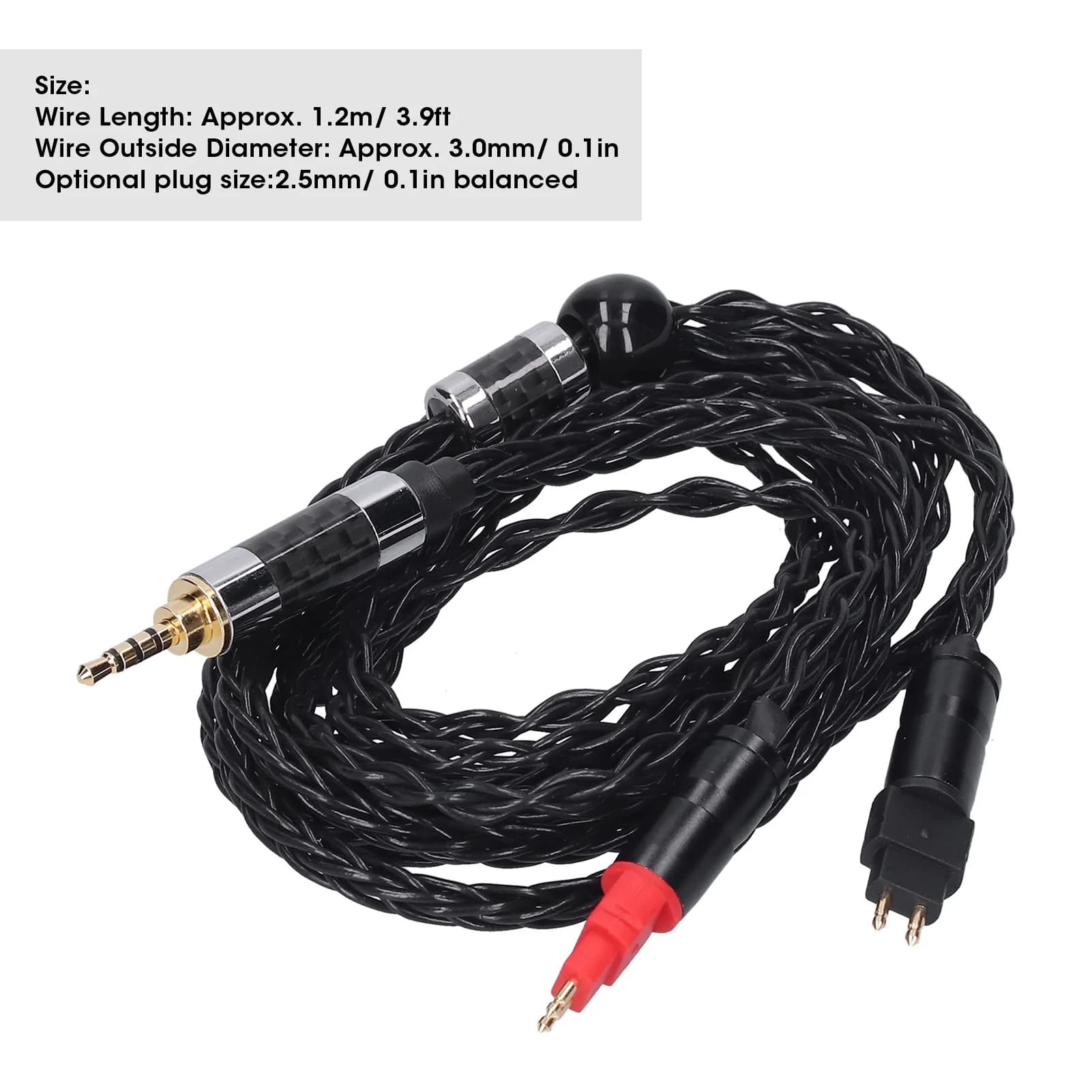 Cavo Aux per Sennheiser HD600, Cavo Audio Bilanciato OCC Placcato Argento a Doppia Connettore 8 Pin per Sennheiser HD600 HD580