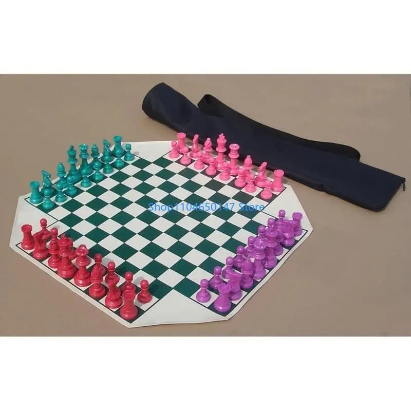Set scacchi a 4 Gioco da tavolo per giocatori per famiglie in viaggio per adulti e bambini