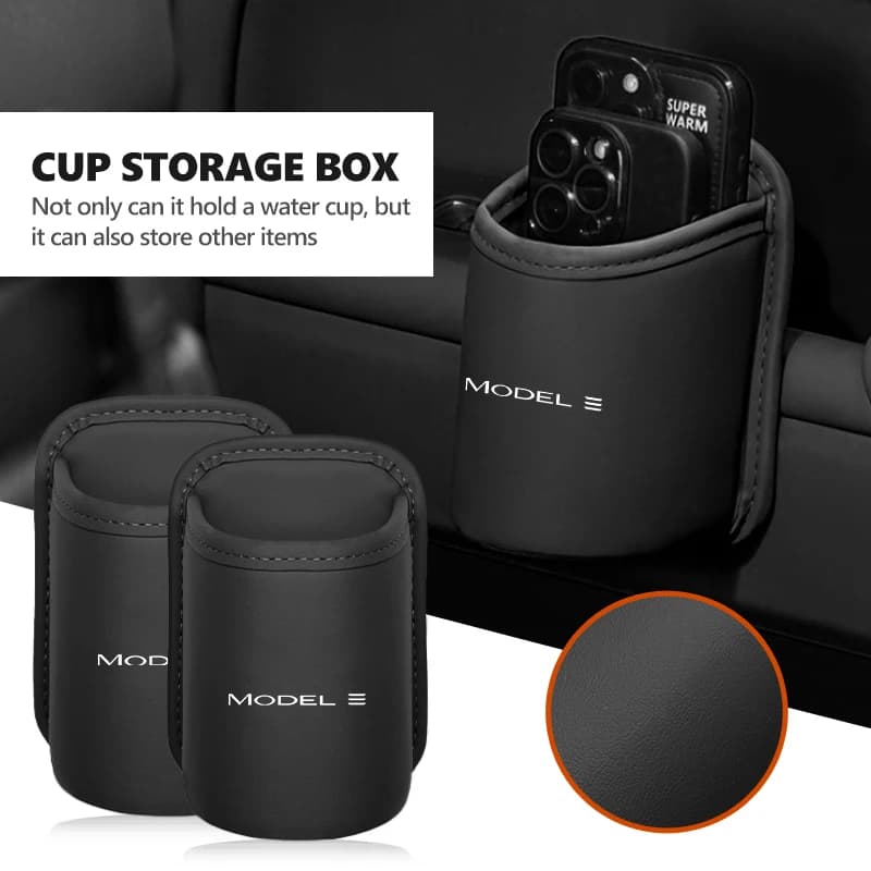 Car Seat Cup Holder Hang Drink Storage Box Accessorie For Tesla Model S Model X Roadster Cybertruck