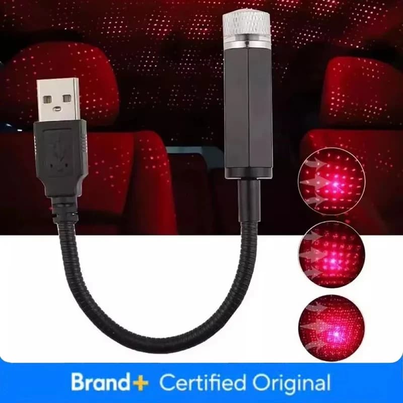 Romantic LED Car Roof Star Night Light Projector Atmosphere Galaxy Lamp USB Decorative Lamp Adjustable Interior Decor Light