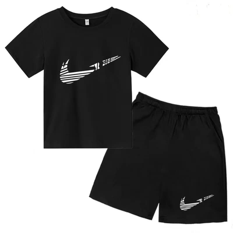 Abbigliamento per Bambini, T-shirt alla Moda a Maniche Corte + Pantaloncini, Set Estivo per Bambini e Bambine 3-12 Anni, Casual Sportivo di Marca, Collo a O