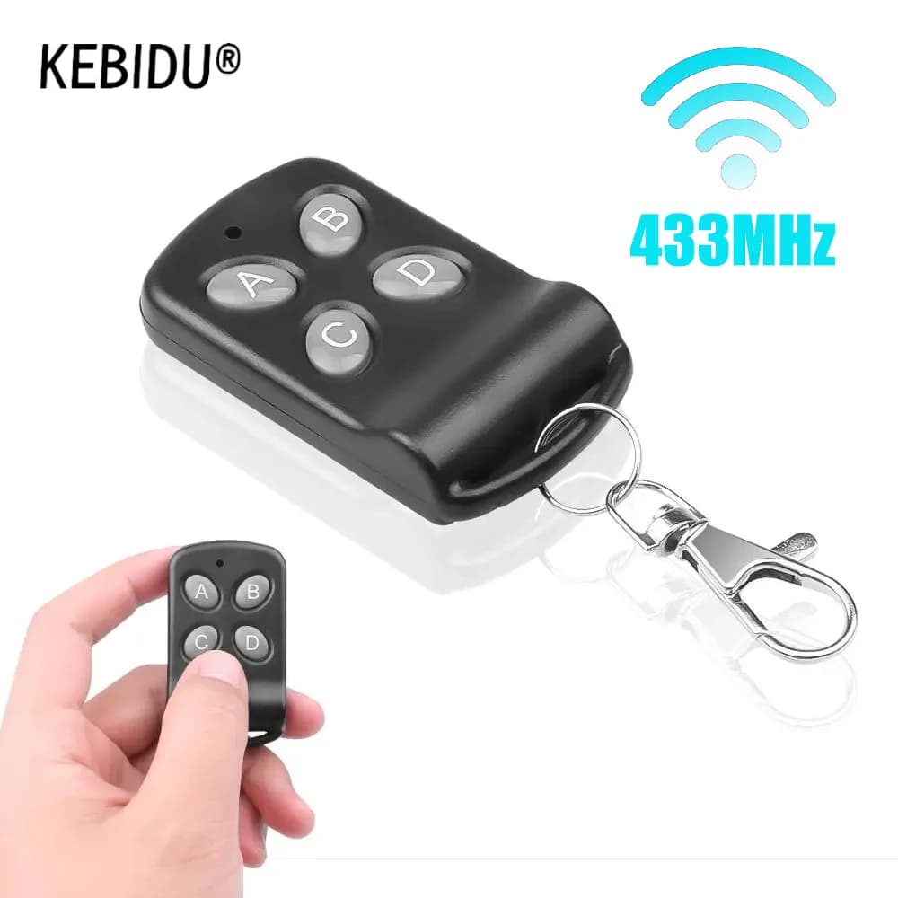 Telecomando Clonabile KEBIDU 433Mhz a 4 Canali, Controllo Elettrico Wireless, Trasmettitore Duplicatore per Porte di Garage