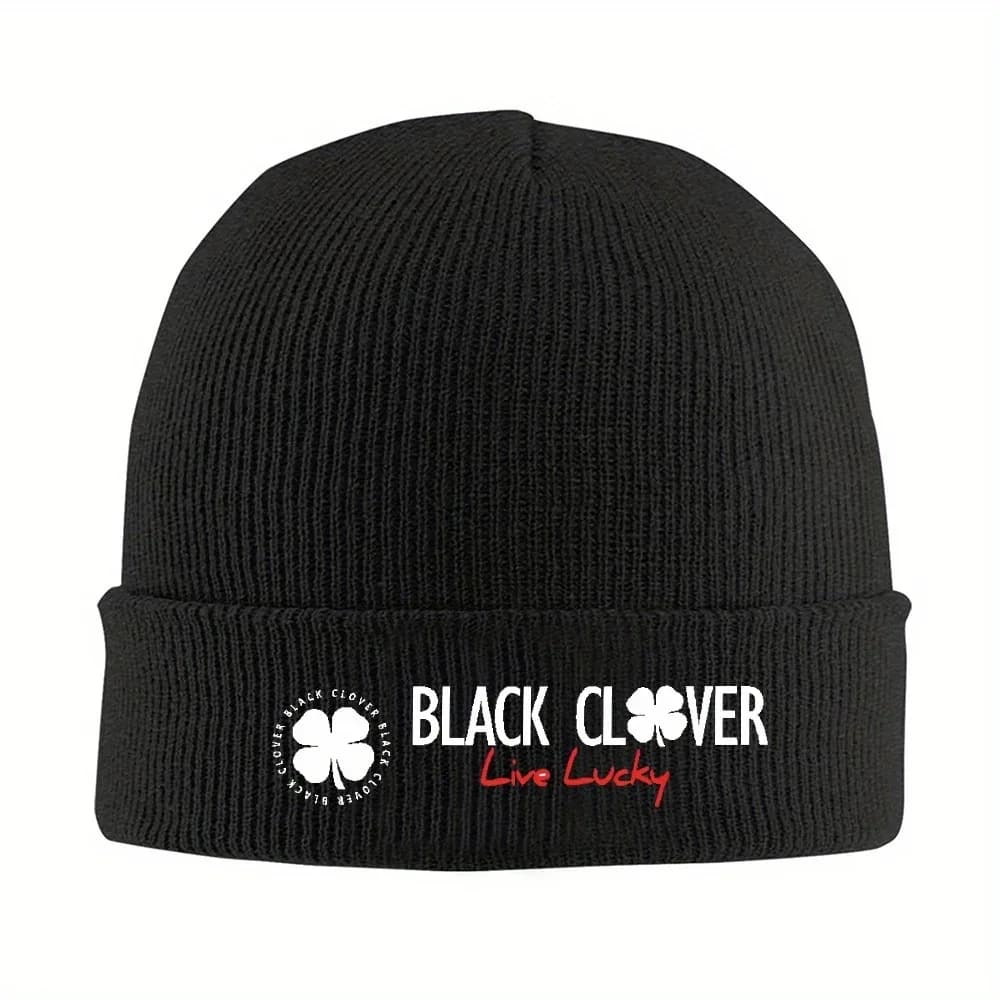 2026 1pc Unisex Chemo Beanies Hat Black Logo C-Clovers Accessories Winter Warm Bonnet Knitting Hats