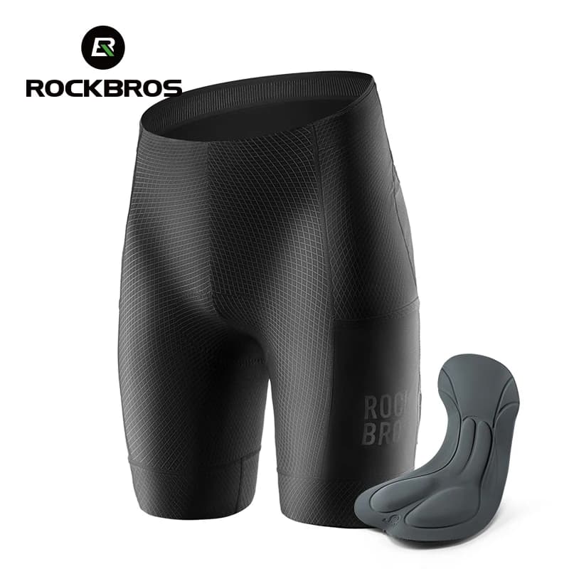 ROCKBROS Pantaloncini da bicicletta Calzamaglia da corsa sportiva traspirante estiva Pantaloni da bici riflettenti Pantaloni da ciclismo imbottiti antiurto ad asciugatura rapida