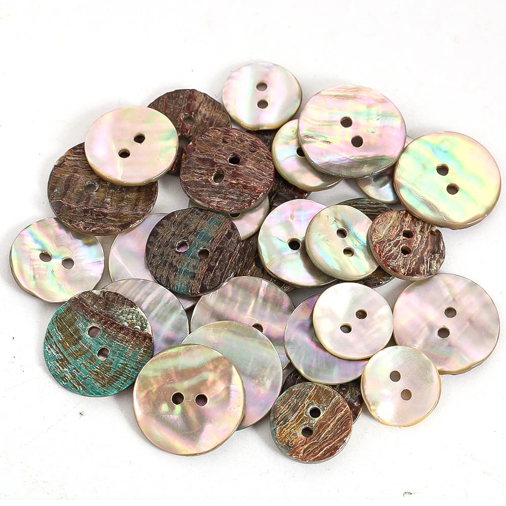 5 bottoni in conchiglia di abalone naturale, bottoni rotondi in madreperla, accessori per cucire indumenti, scrapbooking, abbellimenti artigianali fai da te