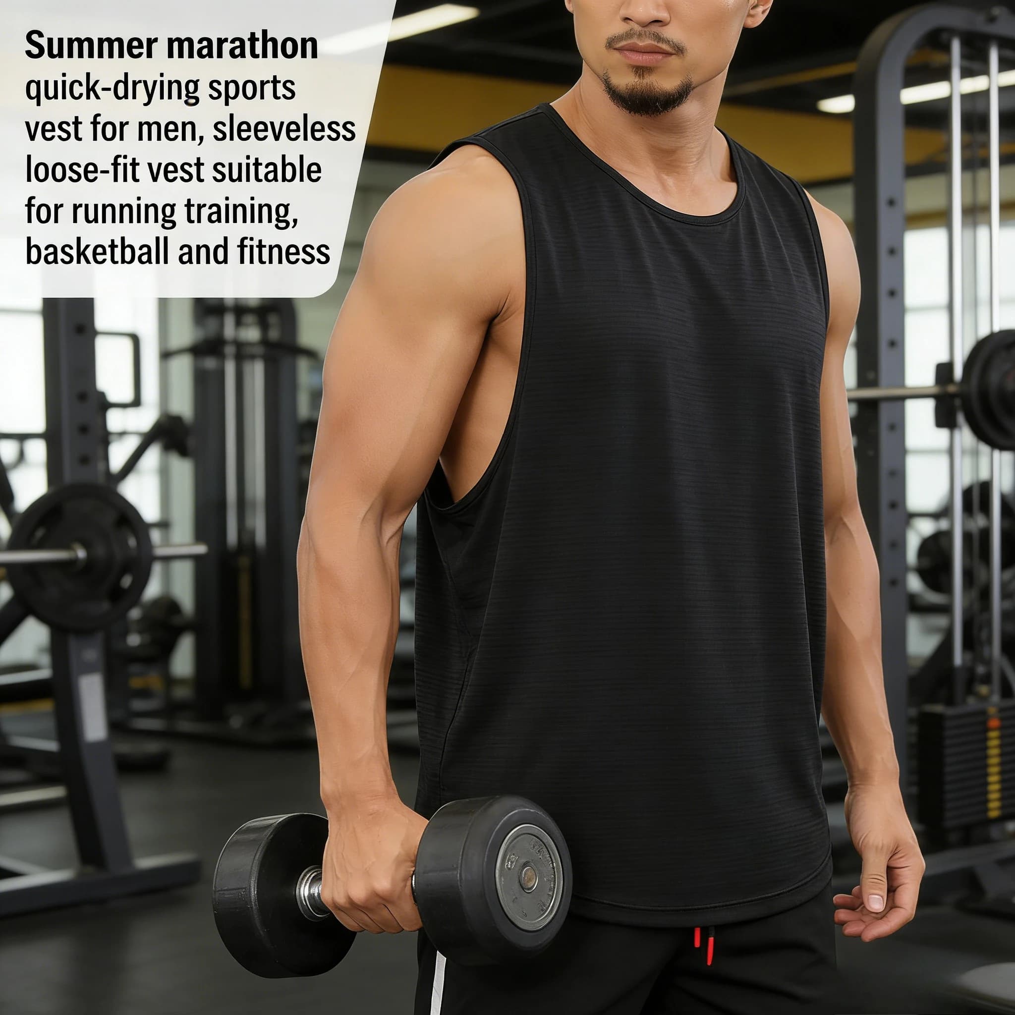Men's Sports Canopy Fast Drying, Sleeveless, for Running, Marathon, Basketball, Training, Fitness and Gym