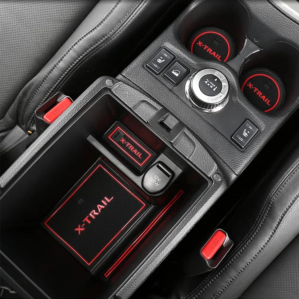 17Pcs Car Door Groove Mat Slot Cup Holder Pad Anti-slip Decoration Auto Accessories Cover for Nissan X-Trail X Trail T32 2014-20