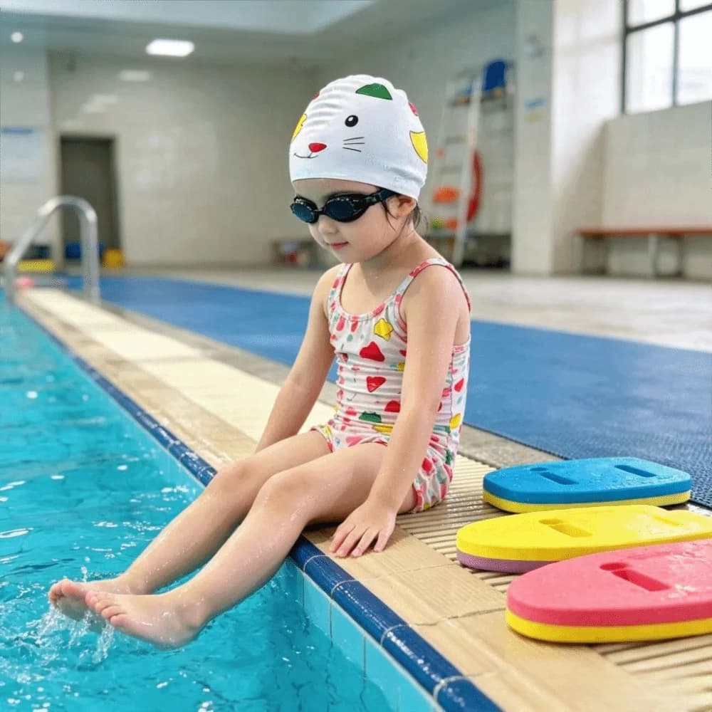 New Style Elastic Swimming Cap Enlarged Waterproof Swim Cap Silicone Comfortable Waterproof Silicone Swimming Hat Safe Swimming