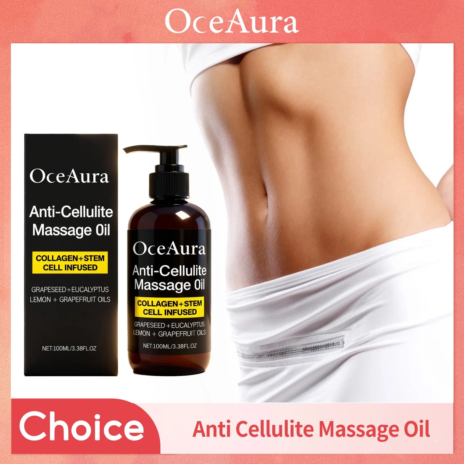 Anti-cellulite Massage Oil Infused Collagen Burning Fat Cellulite Strengthening Improves essential oil for smooth and dry hydrating body