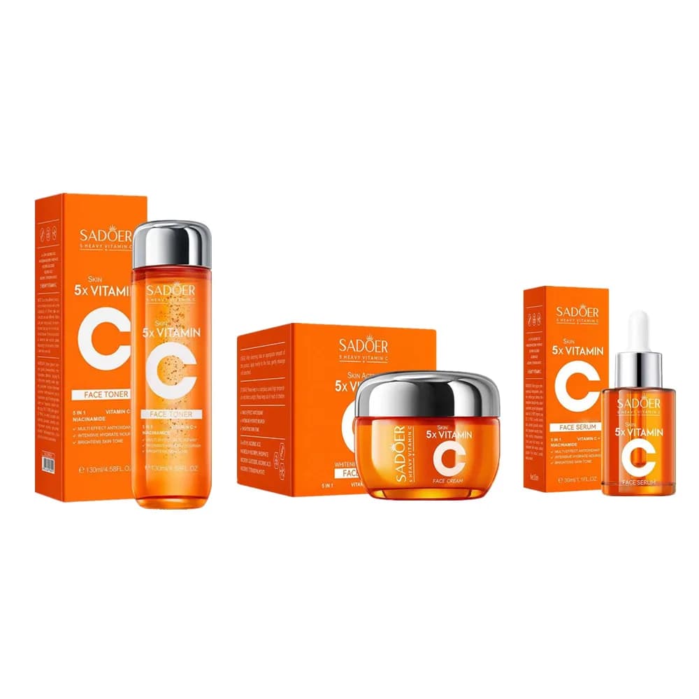 SADOER Face Cream Hydrating 5x Vitamin C, Siero Rassodante e Antirughe, Tonico Viso Hydratante, Reduces Opacity