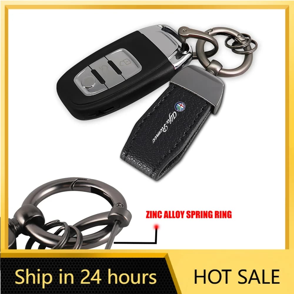 2026 Hot Car Stickers PU Leather Car Keychain Key Chain Key Rings Auto Accessories For Alfa Romeo MITO 156 159 147 Brera Giuliet