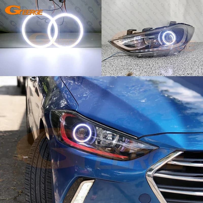 Per Hyundai Elantra AD Avante 2015 2016 2017 2018 Eccellente DRL Luce diurna Ultra Luminoso COB Led Angel Eyes Kit Halo Anelli