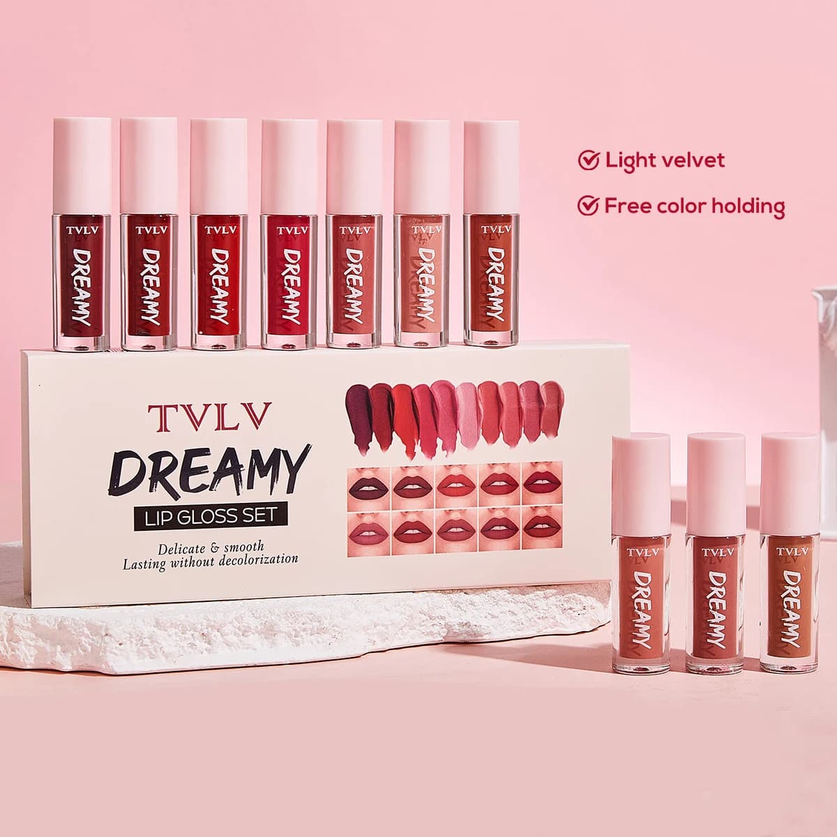 10 Pieces/Set Lip Gloss Velvet Lipstick: Waterproof and Long-Lasting Lip Gloss Women's Moisturizing Lipstick Set