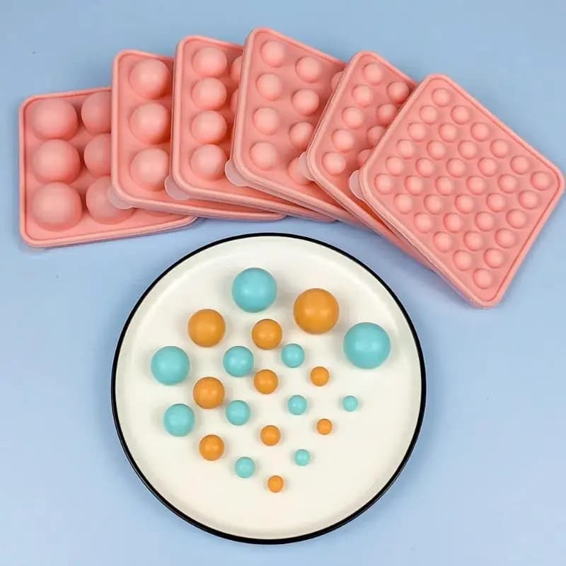Porous Round Candy Chocolate Silicone Mold With Lid DIY Fondant Pudding Ice Cube Mould Valentine's Day Party Wedding Cake Decor