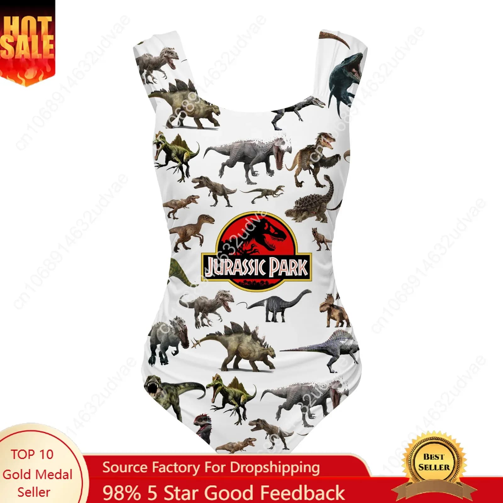 Jurassic Park swimsuit with wide shoulder straps, women's swimsuit, custom swimsuit, sexy bikini for pool parties, customizable beach costume