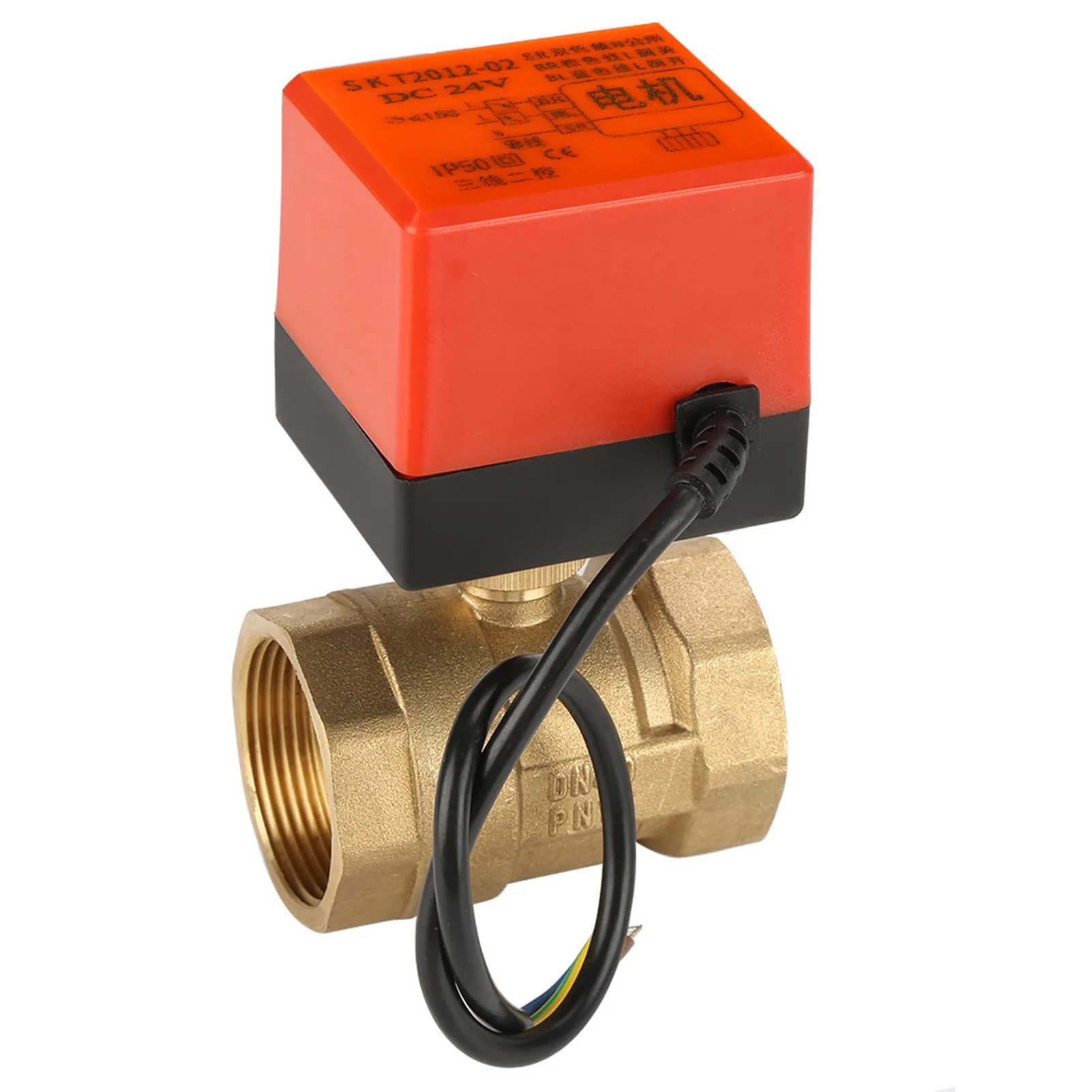 Valvola a sfera motorizzata Valvola a sfera elettrica in ottone Valvola a sfera DN40 24V Risparmio energetico per ventola industriale del sistema di controllo dell'acqua