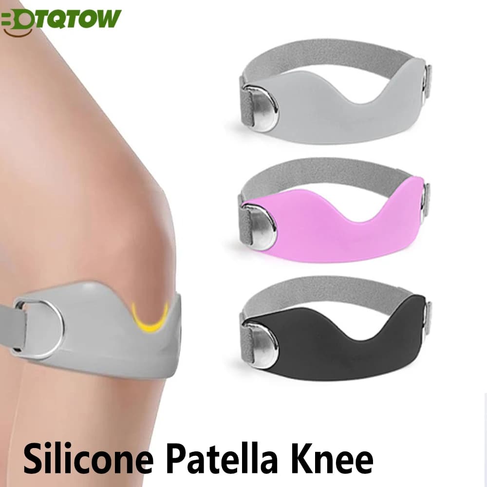 2 Pezzi Fascia in Silicone per Rotula, Regolabile, per Corsa, Fitness, Supporto Tendineo Rotulare, per Basket, Uomo Donna, Squat
