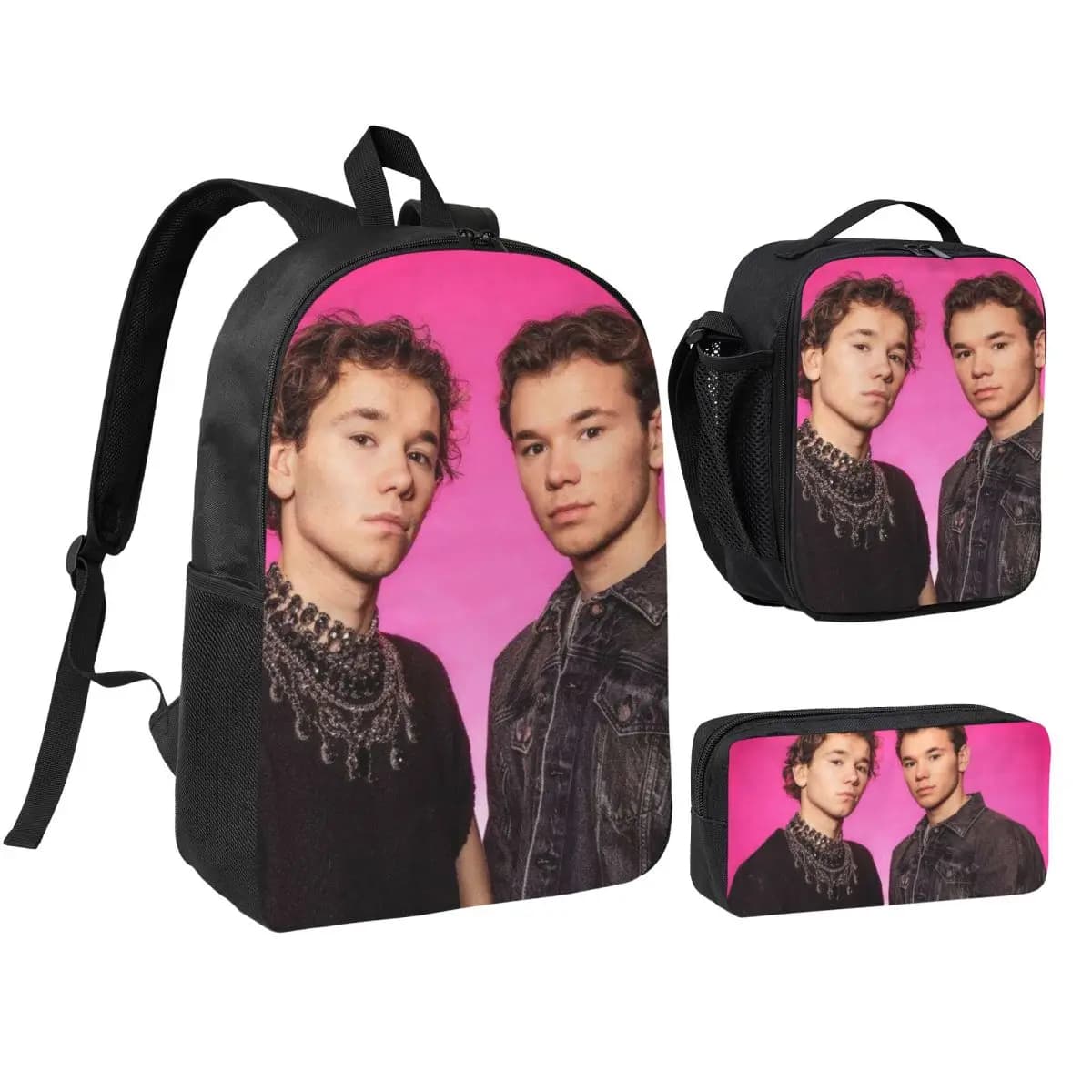 Marcus And Martinus Sweden Norway Eurovision Zaino Borsa per libri Borsa da scuola Borse a tracolla 3 pezzi Borsa termica per il pranzo Astuccio per matite